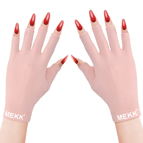 MEKK UV Gloves for Nails, Extra Length UV Light Gloves for Gel Nails UPF99+ UV Gloves Skin Care UV Protection Gloves Professional Manicure Gloves ...