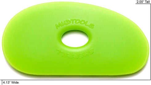 Mudtools Polymer Rib Green Size 5 Medium - Large Kidney Shape - Ceramics, Pottery, Clay - G5...
