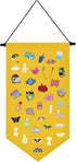 Kunyeah Wall Hanging Brooch Organizer Storage Case Colorful Canvas Pin Board Stand Enamel Pin Badge Hanging Holder Display Banner Earrings Collect...