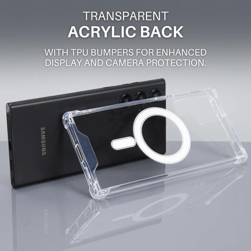 Magnetic Case for Samsung Galaxy S22 Ultra for MagSafe Case/Shockproof Samsung S22 Ultra Case for MagSafe Transparent/Clear Phone Case Funda para ...