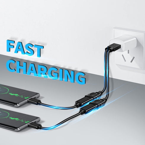 USB Splitter Adapter, USB Male to Dual USB Female Cable, Data Charger Double USB Port Extender, Y Splitter Hub Power Cord Extension...