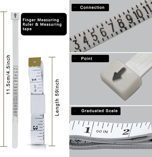 Novellaire 7-Piece Ring Sizer Measuring Tool for Both Men and Women. Includes Finger Ring Measurer, Ring Sizers, Ring Making Kit, Ring Mandrel, an...