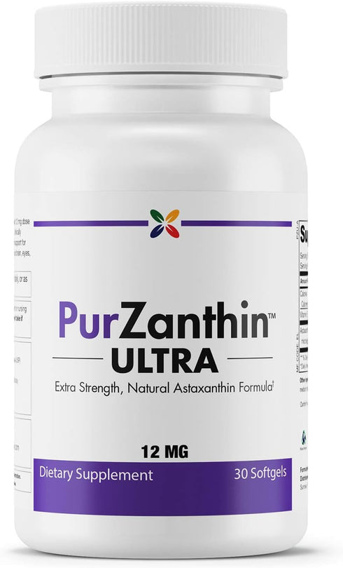 Stop Aging Now PurZanthin Ultra Natural Astaxanthin 12 MG Softgels (1 Pack)...