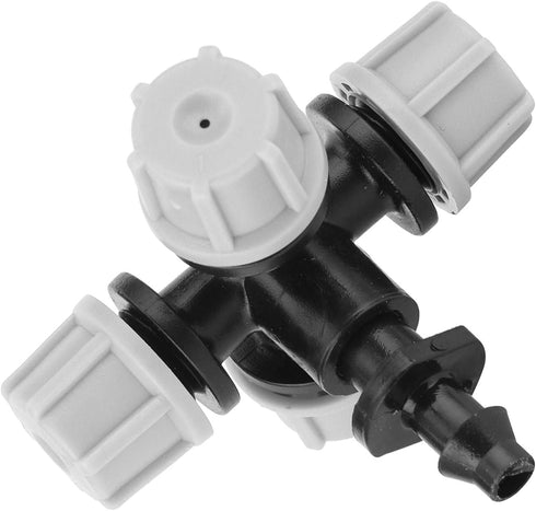 Hapivida 20PCS Cross Misting Sprinkler with Barbed Connector, Brass Spray Atomizing Nozzle Irrigation Accessories Fittings for gardening watering ...