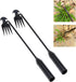 2023 New Weeding Artifact Uprooting Weeding Tool, Premium Manganese Steel Forged Weed Puller 4 Teeth Dual Purpose Weeder, Hand Weeder Tool for Gar...