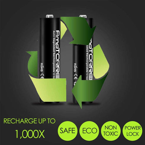 AAA Lithium Rechargeable Batteries, 1110mWh AAA Rechargeable Battery, AAA Batteries Rechargeable with 4in1 USB Cable, 1.5V Constant Output, High C...
