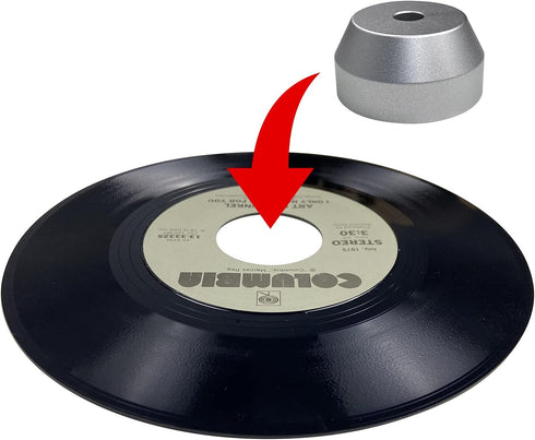 45 RPM Record Adapter Solid Aluminum 7 Inch Vinyl Record Dome 45 Adapter for Turntables (Silver)...