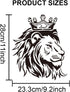 Crown Lion King Stencil 11.8×11.8inch Large Majestic Lion Head Stencil with Paint Brush Royal African Wild Animal King Template for Wood Walls Can...