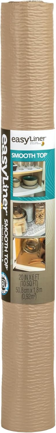 Duck Brand 1364759 Smooth Top Easy Liner Non-Adhesive Shelf Liner, 20-Inch x 6-Feet, Beige...