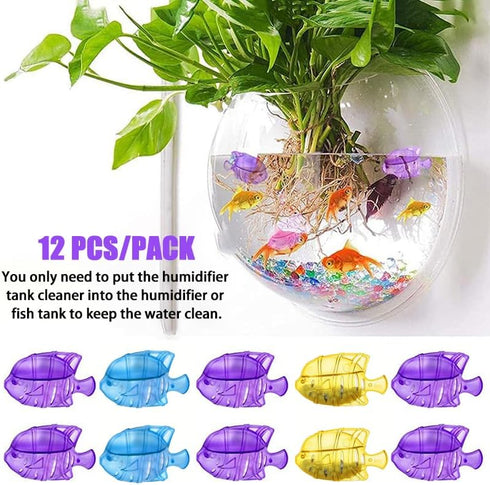 12PCS Universal Humidifier Cleaner Fish,Demineralization Cleaning Ball for Most Humidifier & Fish Tank, Purifies Water, Eliminates White Dust and ...