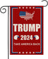 Donald Trump 2024 Take America Back Burlap Garden Flag, Small Double Sided Premium Fabric, 12" x 18"?US Election Patriotic Outdoor Decoration Bann...