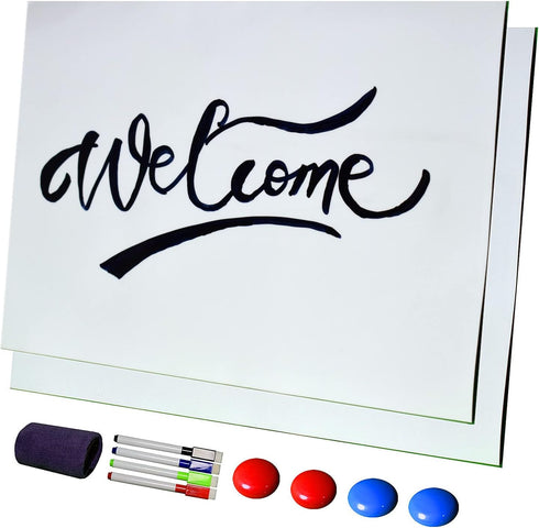 Dry Erase Board Fridge Whiteboards?2 Pack?12 x 8 inch Notice Boards Markers for Home Kitchen Office?White?...