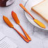 Stainless Steel 18/10 Cheese Desert Knives, Set of 4, Gold Breakfast Butter Knife, Slicer Sandwich Spreader (Magic Red)...