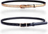 Women's Belts Skinny Patent Leather Belts Slim Waistband, Twist To Convert Worn On Both Sides, Gold Color Alloy Buckle...