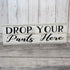 Drop Your Pants Here Laundry Chic White Farmhouse Wood Sign Wall Décor Gift 6 x 18 Wood Sign B3-06180028188...