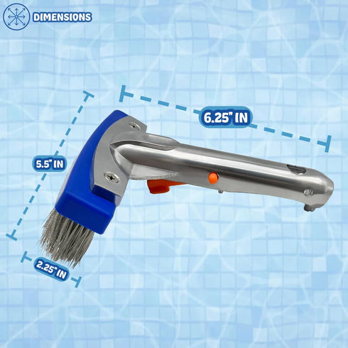 Poolzilla Small Hard Bristle Brush for Gunite and Concrete Pools, Not for Vinyl Use, Clean Walls and Tiles...