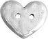 KARMELLING 20 PC Antique Silver Alloy Hammered Metal Heart Buttons 2 Holes 19mm x 16mm (6/8" x 5/8")...