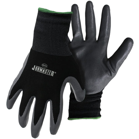 Boss Men's JobMaster Nylon Nitrile Coated Palm Work Glove, Abrasion Resistant, Non-Slip Grip, Black, X-Large, (8442X)...