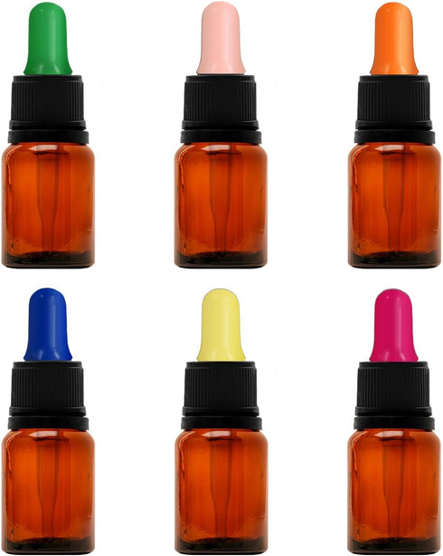 Glass Eye Droppers for 5ml Essential Oil Bottles | 12-Pack | Multicolored | Fits doTERRA, Young Living, Edens Garden, Plant Therapy, Plant Guru, R...