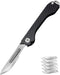 Folding Scalpel Knife with Carbon Fiber Handle & 10 Replaceable Blades, Slip Joint Action, EDC Pocket Knife for 22/23/24 blade...