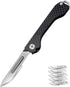 Folding Scalpel Knife with Carbon Fiber Handle & 10 Replaceable Blades, Slip Joint Action, EDC Pocket Knife for 22/23/24 blade...