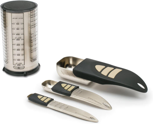 KitchenArt Baker’s Pro Adjust-A-Measure Set, 4-Piece, Satin...