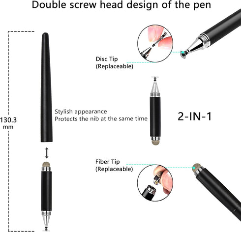 of Stylus Pens for Touch Screens,Universal Stylus, capacitive Stylus for All Universal Touch Screen Devices Such as iPad/iPhone/Samsung Galaxy/Tab...