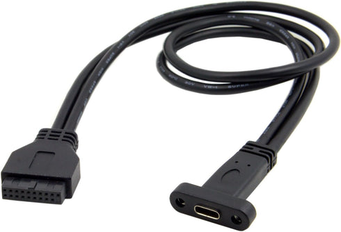 cablecc Single Port USB 3.1 Type C USB-C Female to USB 3.0 Motherboard 19pin Header Cable 40cm...