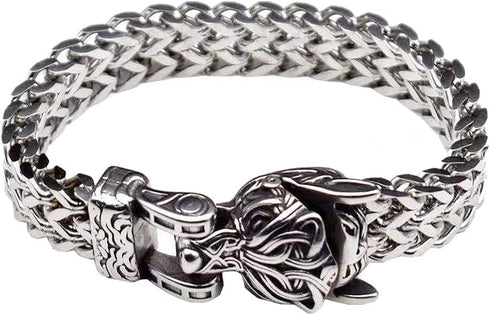 GelConnie Viking Bracelet for Men Thor's Hammer Bracelet Norse Bracelet Viking Arm Rings for Women Stainless Steel Biker Bracelet Viking Dragon Br...