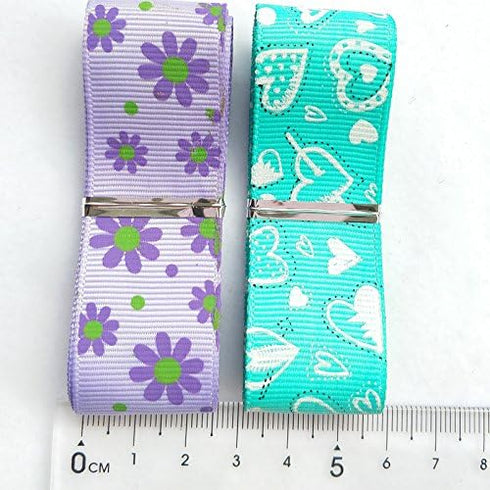 Assorted 20 Yards Grosgrain Ribbon Bow Daisy Butterfly Cake Love Heart Dots Flower Rose Smile Face Craft DIY Packing Hair Bow Accessory...