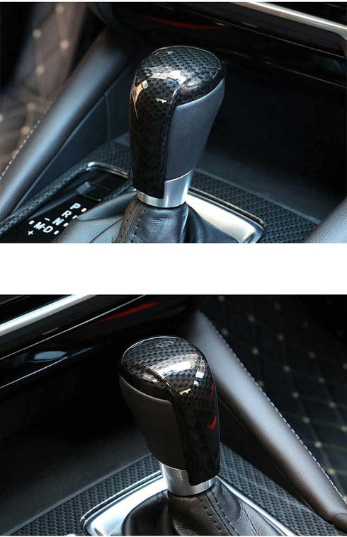 Duole Carbon Fiber Sport Print Interior Trim Gear Shift Knob for Mazda 3 6 CX-3 CX-5 CX-9 (Gear Shift Knob Trim)...