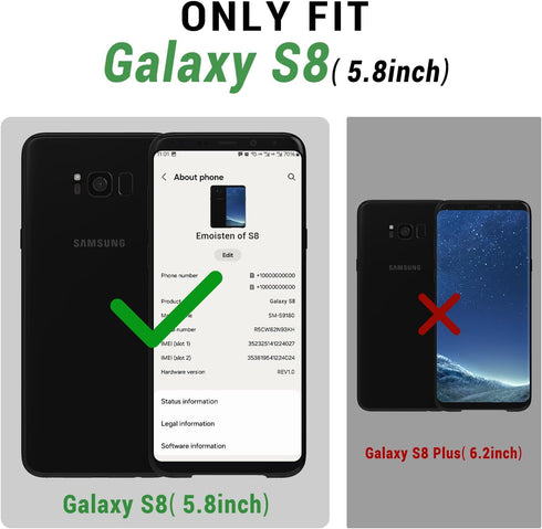 SUANPOT for Samsung Galaxy S8 5.8"(Non S8+ 6.2") with RFID Blocking Leather Wallet case Credit Card Holder, Flip Folio Book Phone case Shockproof ...