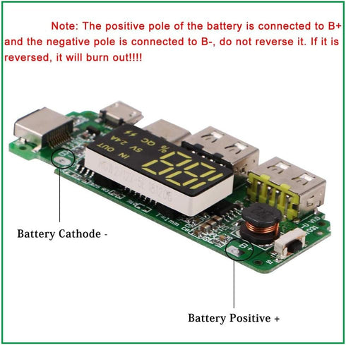 1Pcs 18650 Charger Board Lithium Battery Charging Module Dual USB 5V 2.4A MiniType-C Power Bank Module DIY with Overcharge Overdischarge Short Cir...