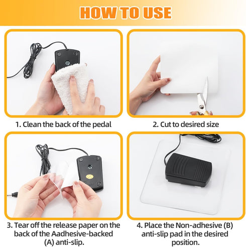 Clear Rubber Sewing Machine Foot Pedal Non Slip Pad,Suitable for Use on Carpets, Floors and Wood Floors, Sewing Machine Pedal Mat Prevent Foot Sli...