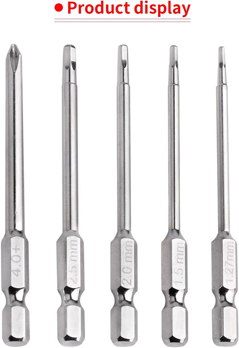 5 in 1 RC Hobby Repair Tools Kit Hex Driver Set Magnetic Allen Wrench Drill Bits Hex Bit Set & Phillips Screwdriver Bit with Alloy Handle for RC C...
