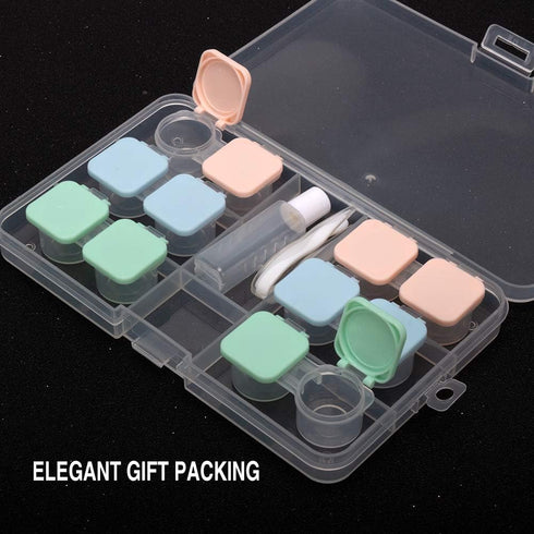 6 Pack Contact Lens Case, Portable Flip Top Contact Lenses Holder Cases with Remover Tool Tweezers Contact Solution Bottle Clear Contacts Storage ...