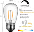 Minetom 16 Pack LED S14 Replacement Bulbs, 2W Shatterproof Edison Bulbs Equal to 11W Incandescent, Plastic Waterproof Bulbs for Outdoor String Lig...