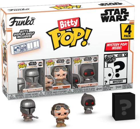 Funko Bitty Pop! The Mandalorian Mini Collectible Toys 4-Pack - The Mandalorian, Kuiil, Offworld Jawa, & Mystery Chase Figure (Styles may vary)...