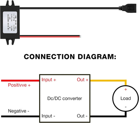 Weewooday 12v to 5v Dc Converter Buck Module USB Output Power Adapter Dc Car Power Converter Regulator(1 Piece)...