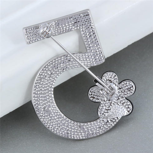 Brooch Pin Number Five Pin Brooch Corsage Scarf pin Rhinestones Breastpin for Wedding/Banquet/Bouquet...