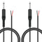 2 Pack 3ft Speaker Wire to 6.35mm 1/4 inch TS Mono Male Plug Adapter Connector to Bare Wire Open End Audio Cable for Microphone Speakers...