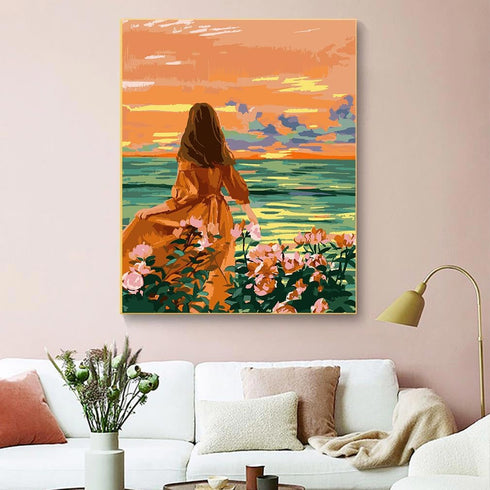 ZRIZQ Paint by Number for Adults Beginners,Paint by Numbers Kits on Canvas,Woman DIY Paint by Numbers for Home Wall Art Decor(12x16Inch)...