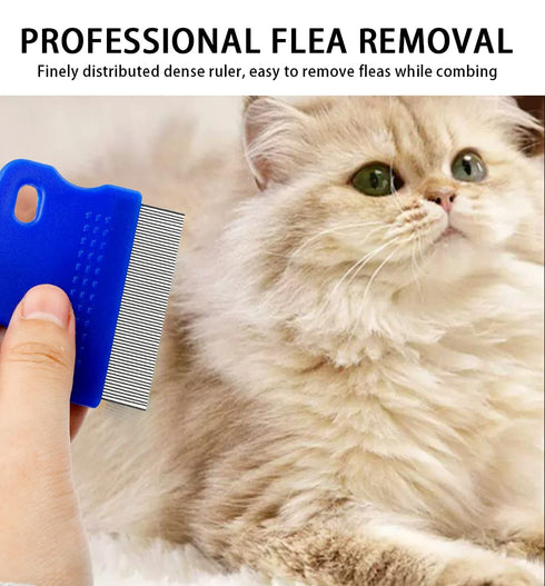 Pet Dog Eye Combs 6Pcs Pet Flea and Tick Comb Pet Grooming Comb for Gently Cleaning Tear Marks Crust and Mucus(Black and Blue)...