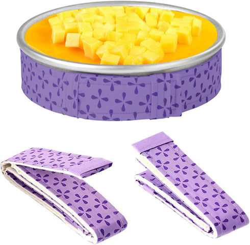WAFJAMF 2 Piece Bake Even Cake Strip for Evenly Baked Cakes,Cake Pan Dampen Strips,Absorbent Thick Cotton, Prevent Crowning and Keep Cakes More Le...