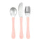 Green Sprouts® Stainless Steel & Sprout Ware® Kids' Cutlery, 12mo+, Plant-plastic, Dishwasher Safe, Ergonomic, Tested for Hormones - Light Grapefr...