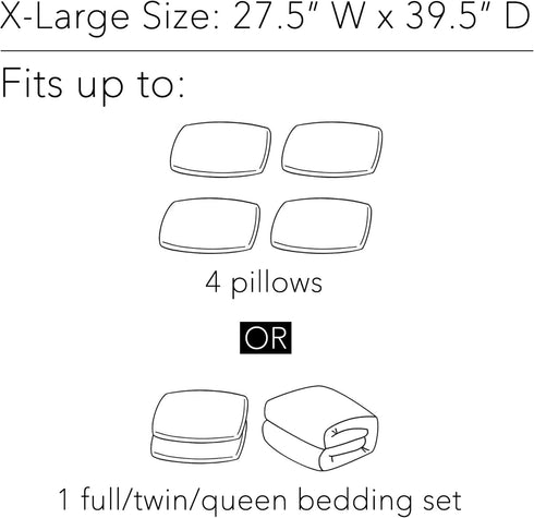 SpaceAid Jumbo Vacuum Storage Bags, Space Saver Sealer Compression Bags for Comforters, Blankets, Pillows, Bedding, Clothes (X-Large 3 Pack)...