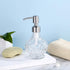 Soap Dispenser with Stainless Steel Pump, Clear Crystal Design, Vintage and Elegant, Refillable Liquid Hand Soap Dish Soap Dispensers for Bathroom...