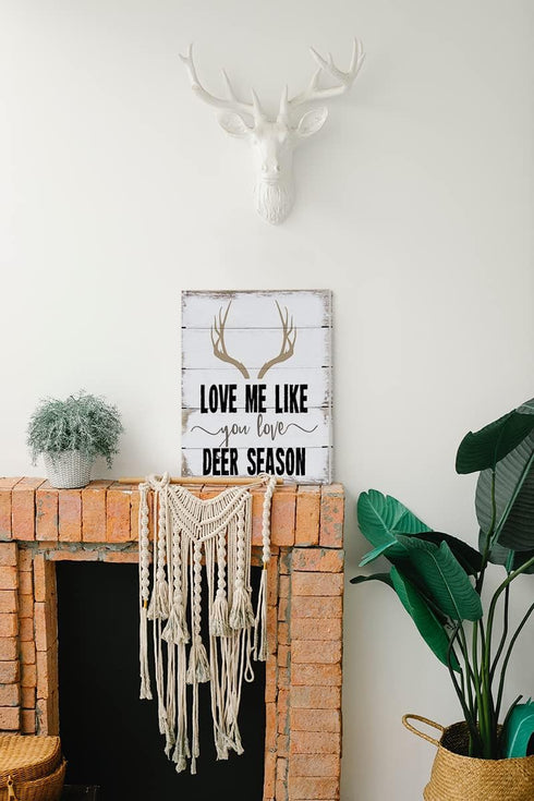 Love Me Like You Love Deer Season Canvas Wall Art Prints,Gift for Couples Paintings Prints,11x14 inches Artwork For Wedding Anniversary Themed Dec...