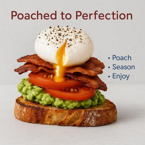 HIC Kitchen Non-Stick 3-Egg Poacher Insert, PFOA and BPA Free, Fits 8-Inch and Larger Pans...