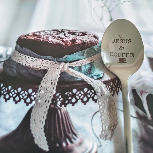 Jesus and Coffee Spoon Gifts for Women Men Coffee Lovers Gift for Dad Grandma Christian Gifts for Coworker Christmas Birthday Gift for Jesus Lover...